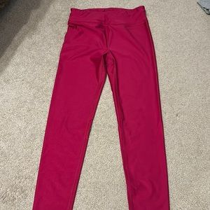 Athleta girl red shimmery workout legging